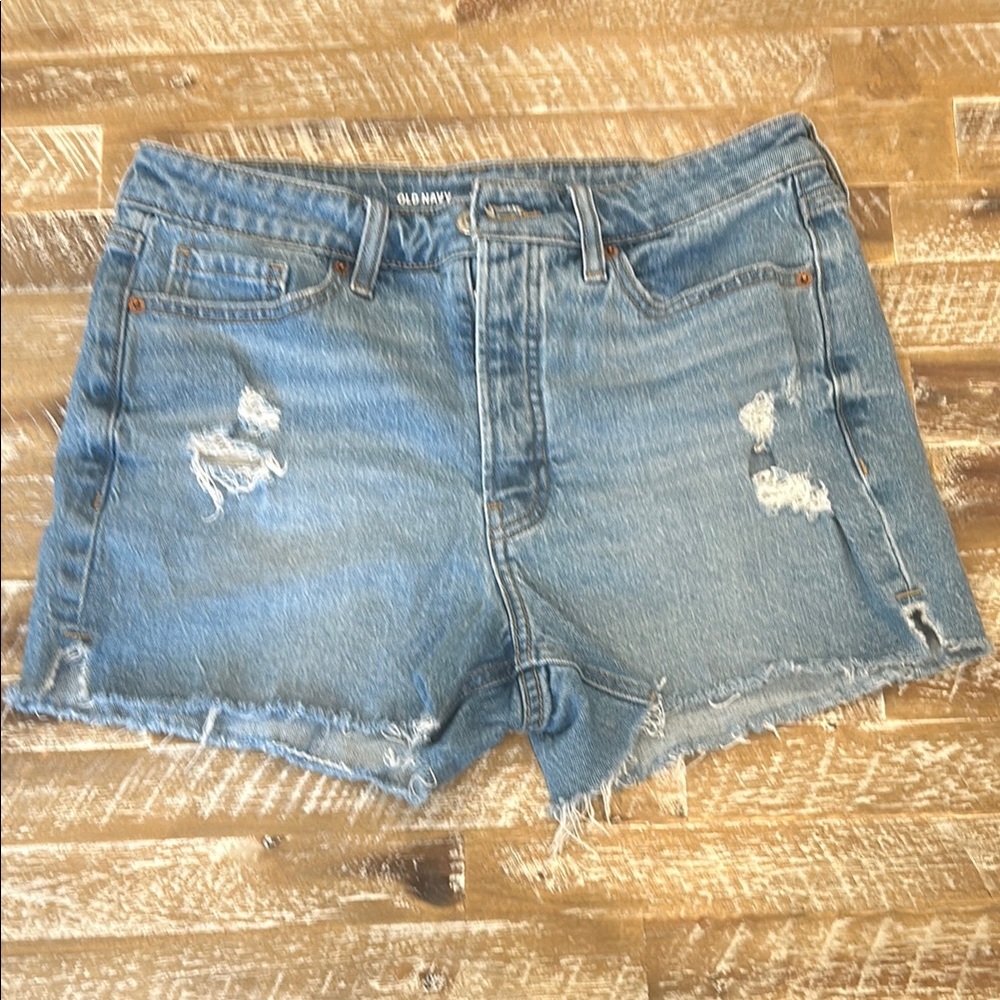 Old Navy Blue Jean Shorts Distressed Cut-Off Style
